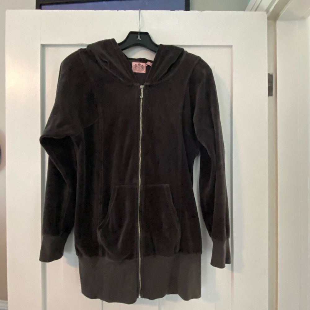 Juicy Couture Chocolate Brown Velvet Zip Hoodie